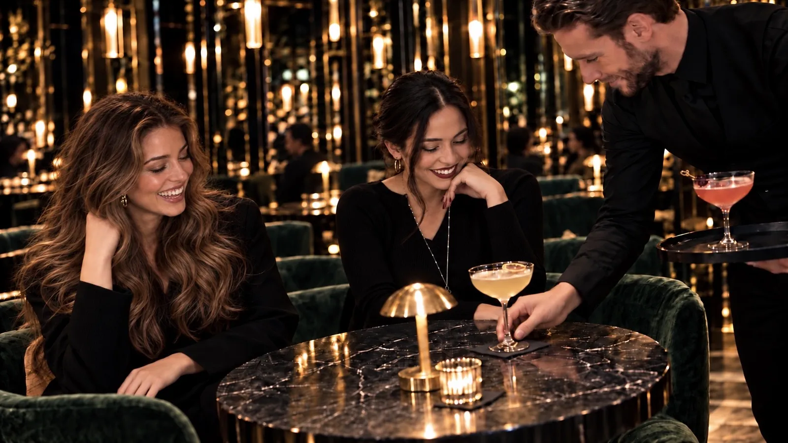 The welcome: the first round of cocktails is served